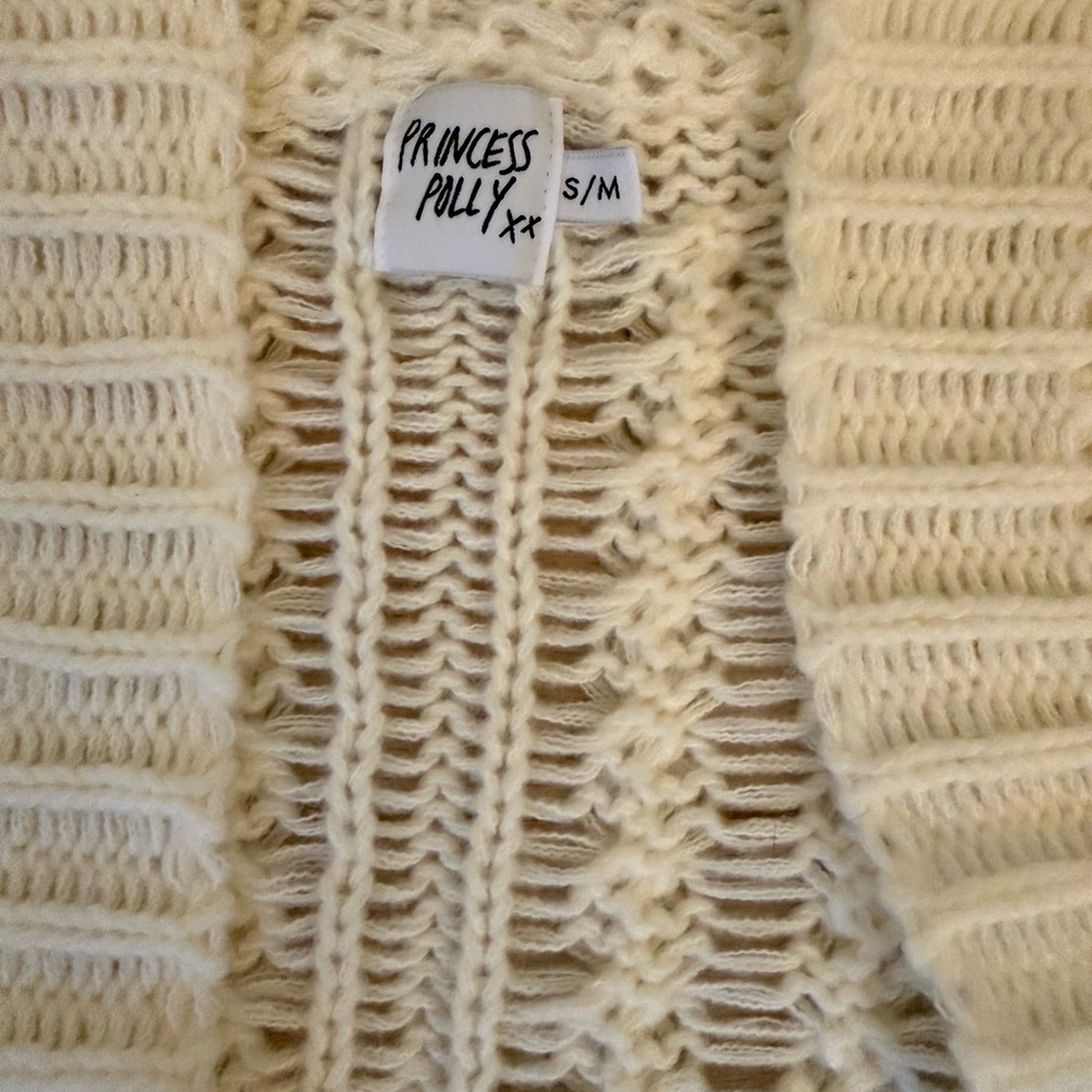 Princess Polly Cable Cardigan Cream / Size S/M - Picture 5 of 6